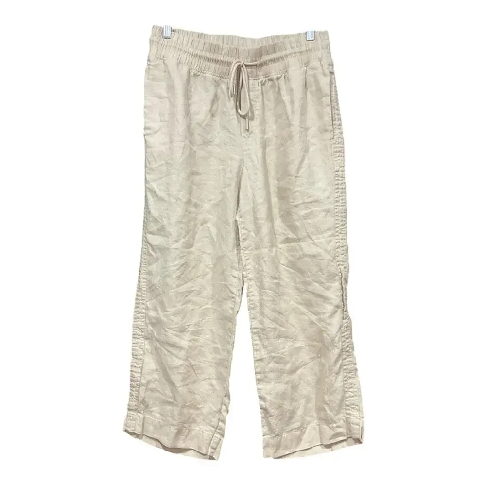 Quince Pants Women Large Cream 100% Linen
